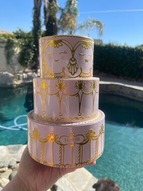 Benefit Pink & Gold Decorative Tin